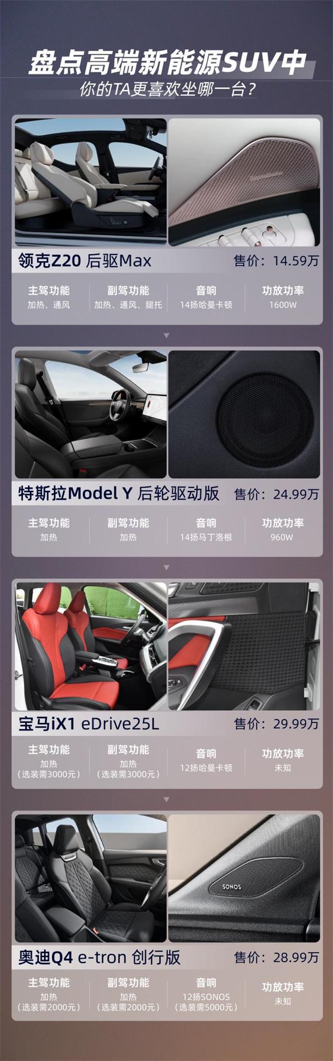 领克Z20、还是Model Y、宝马iX1球盟会网站兼顾时尚与品质的纯电SUV：首选(图3)